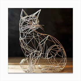 Wire Sculpture Cat 1 Canvas Print