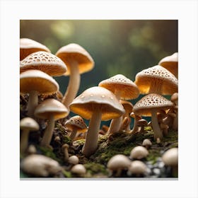 Mushrooms In The Forest 3 Canvas Print