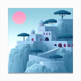 Castle On A Mountain Canvas Print