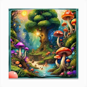 Towel design Enchanted forest Canvas Print