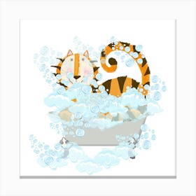 Tiger in the Tub Canvas Print