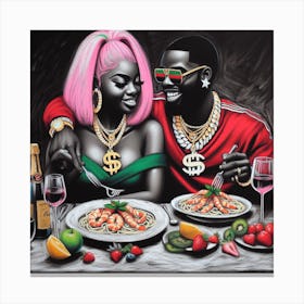 'The Dinner Party' 7 Canvas Print