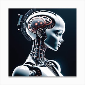 Woman With A Robot Head 5 Canvas Print