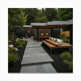 Modern Backyard Design Canvas Print