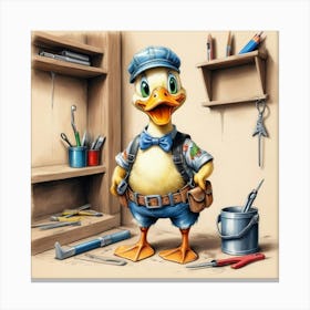 Duck In A Toolbox Canvas Print