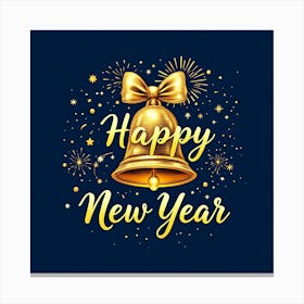 Happy New Year Greeting Card Canvas Print