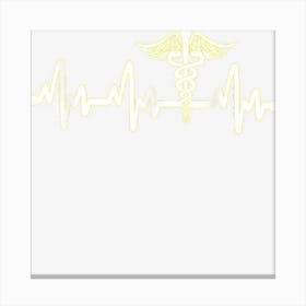 Ekg Signal Ecg Pulse Medical Sign Caduceus Symbol Heartbeat Canvas Print