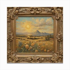 Sunset In The Meadow Canvas Print