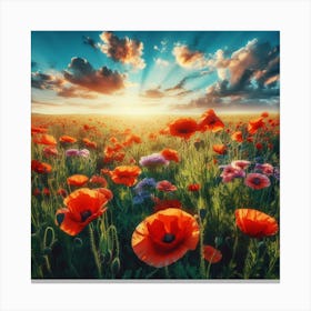Field Of Poppies Canvas Print