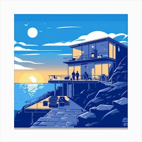 House By The Sea Canvas Print