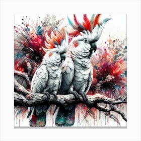 A Pair Of Gang Gang Cockatoos Canvas Print