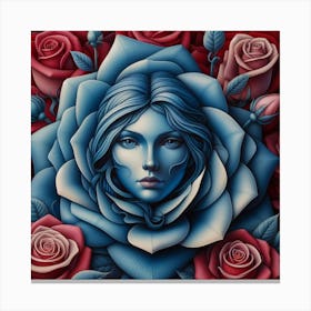 Blue Roses 1 Canvas Print