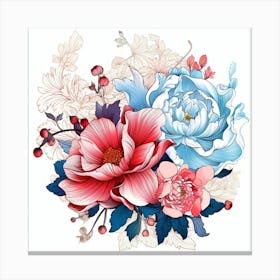 Chinese Flowers 1 Canvas Print