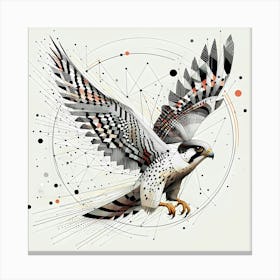 Falcon - Abstract Line Art Illustration 241 Canvas Print