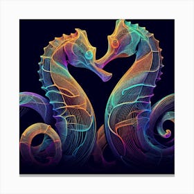 Seahorses In Love Canvas Print