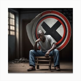 Man Sitting On A Chair Canvas Print