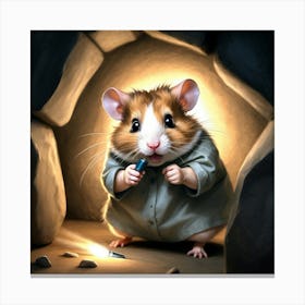 Hamster In A Cave 1 Canvas Print