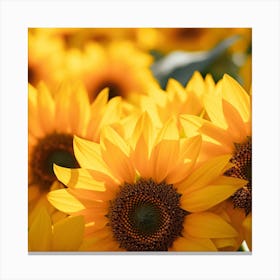 Sunflowers In The Field 1 Canvas Print