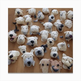 Collection Of Dog Heads Canvas Print