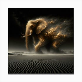 Elephant In The Desert Canvas Print