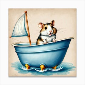 Hamster In A Boat 1 Canvas Print