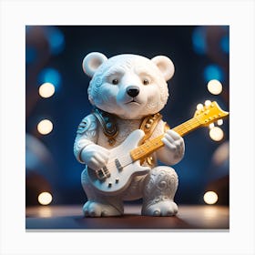 Teddy Bear Playing Guitar Canvas Print