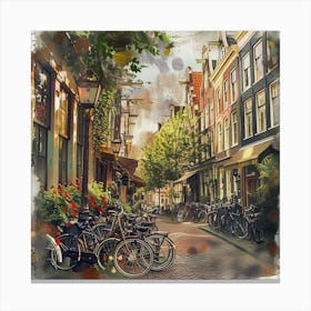 Jordaan neighborhood Series in Amsterdam Water Colour 2 Canvas Print