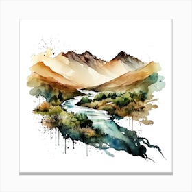 Watercolor Landscape Painting 6 Canvas Print