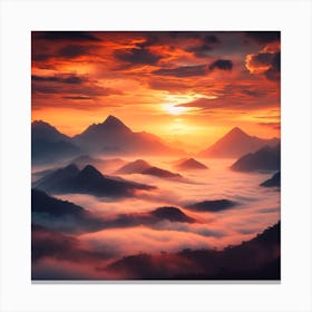 Sunrise Over Mountains 1 Canvas Print