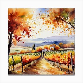 Vineyards In Tuscany 13 Canvas Print