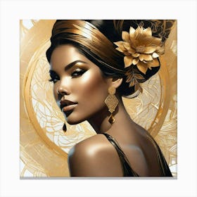 Gold And Black 2 Canvas Print