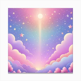 Sky With Twinkling Stars In Pastel Colors Square Composition 14 Canvas Print