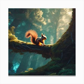 Squirrel In The Forest 308 Canvas Print