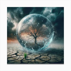 Tree In A Glass Sphere Canvas Print