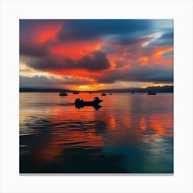 Sunset On The Lake 9 Canvas Print