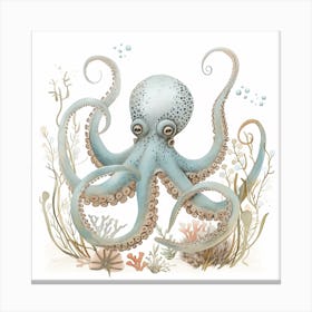 Surprised Storybook Style Octopus 1 Canvas Print