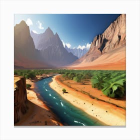 River In The Desert Canvas Print