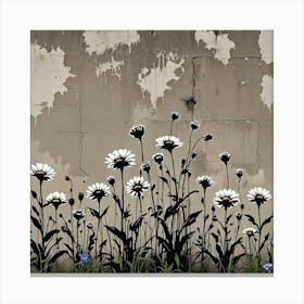 Daisies Inspired By Banksy Canvas Print