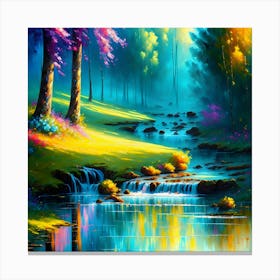 River In The Forest 3 Canvas Print