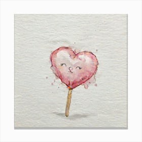 Heart Lollipop 3 Canvas Print