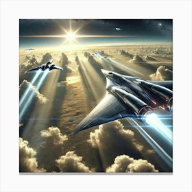 Cloudbreaker Recon Ships High Altitude Scouting Canvas Print