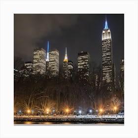 New York City At Night Canvas Print