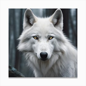 Picture of a fictional white wolf Canvas Print
