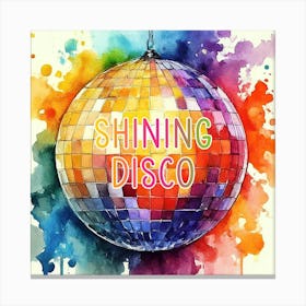 Shining Disco Watercolor Painting Canvas Print