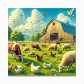 Farm Animals Canvas Print