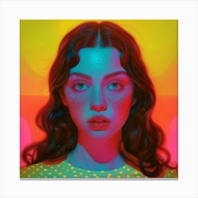 'The Girl With The Rainbow Hair' Canvas Print