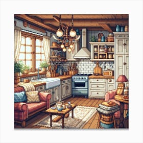 Pixel Kitchen 1 Canvas Print