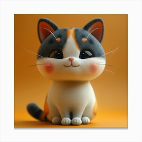 Kawaii Cat 1 Canvas Print