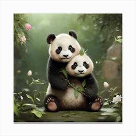 Panda Bears Canvas Print