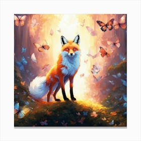 Fox In The Forest 3 Canvas Print